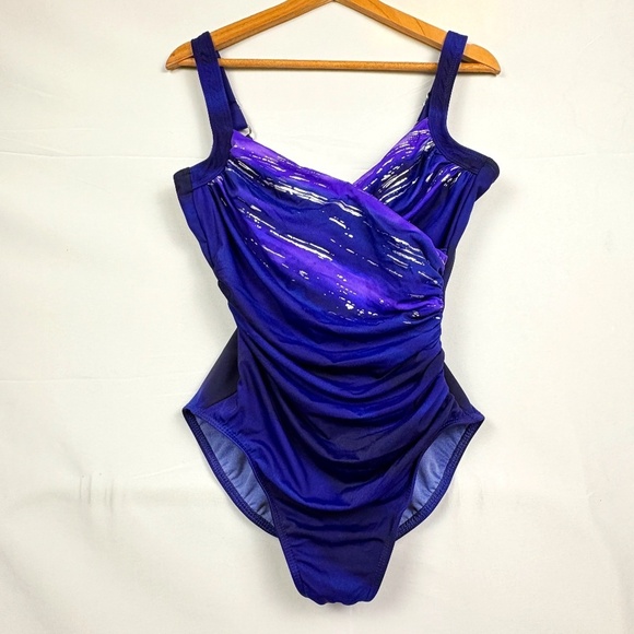 Miraclesuit Women One Piece Swimsuit Underwire 12 Ruched Slimming Tummy Control - Picture 1 of 15